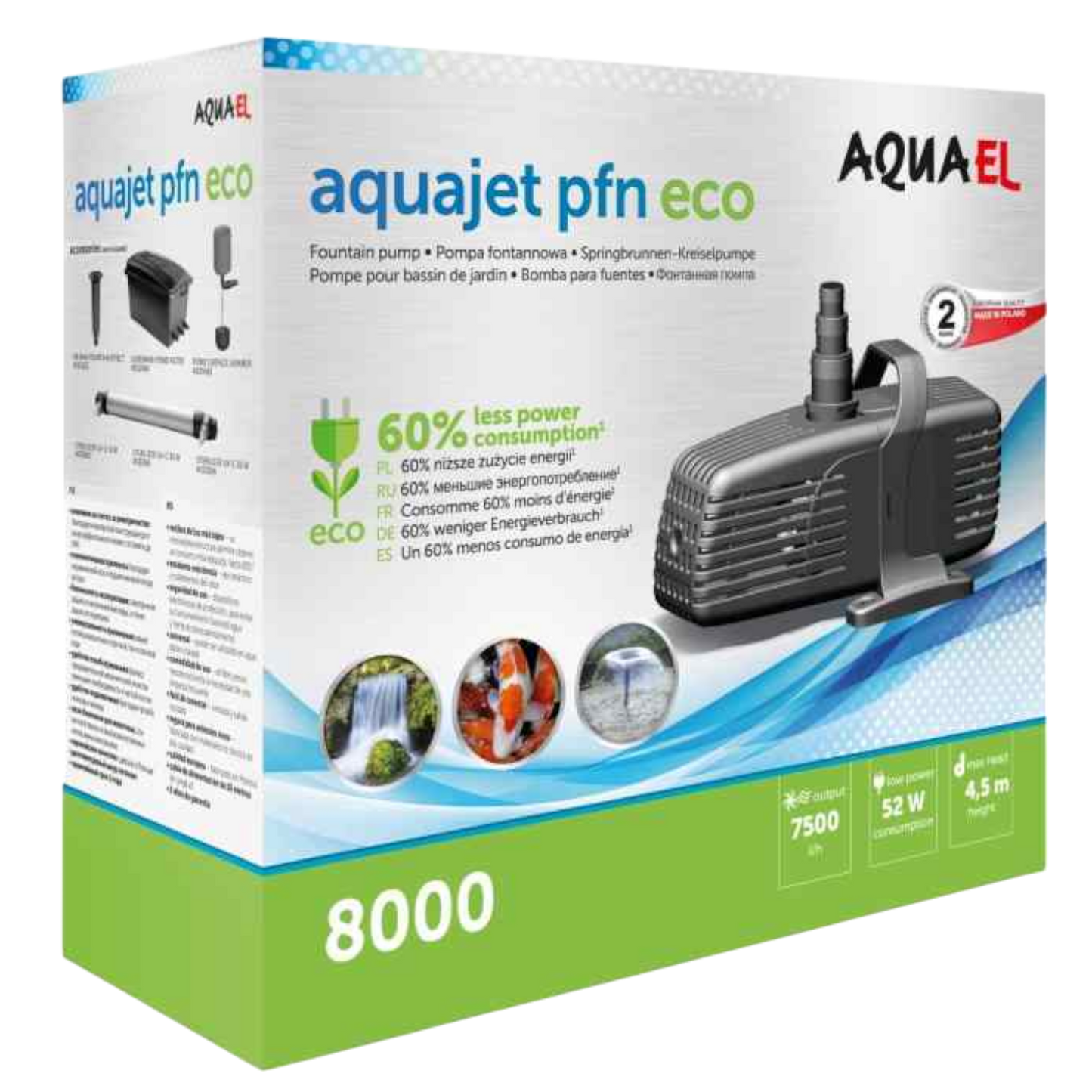 AQUAJET PFN ECO 8000 – Energieeffiziente Teichpumpe für vielfältige Anwendungen - AQUAWORLD.AT