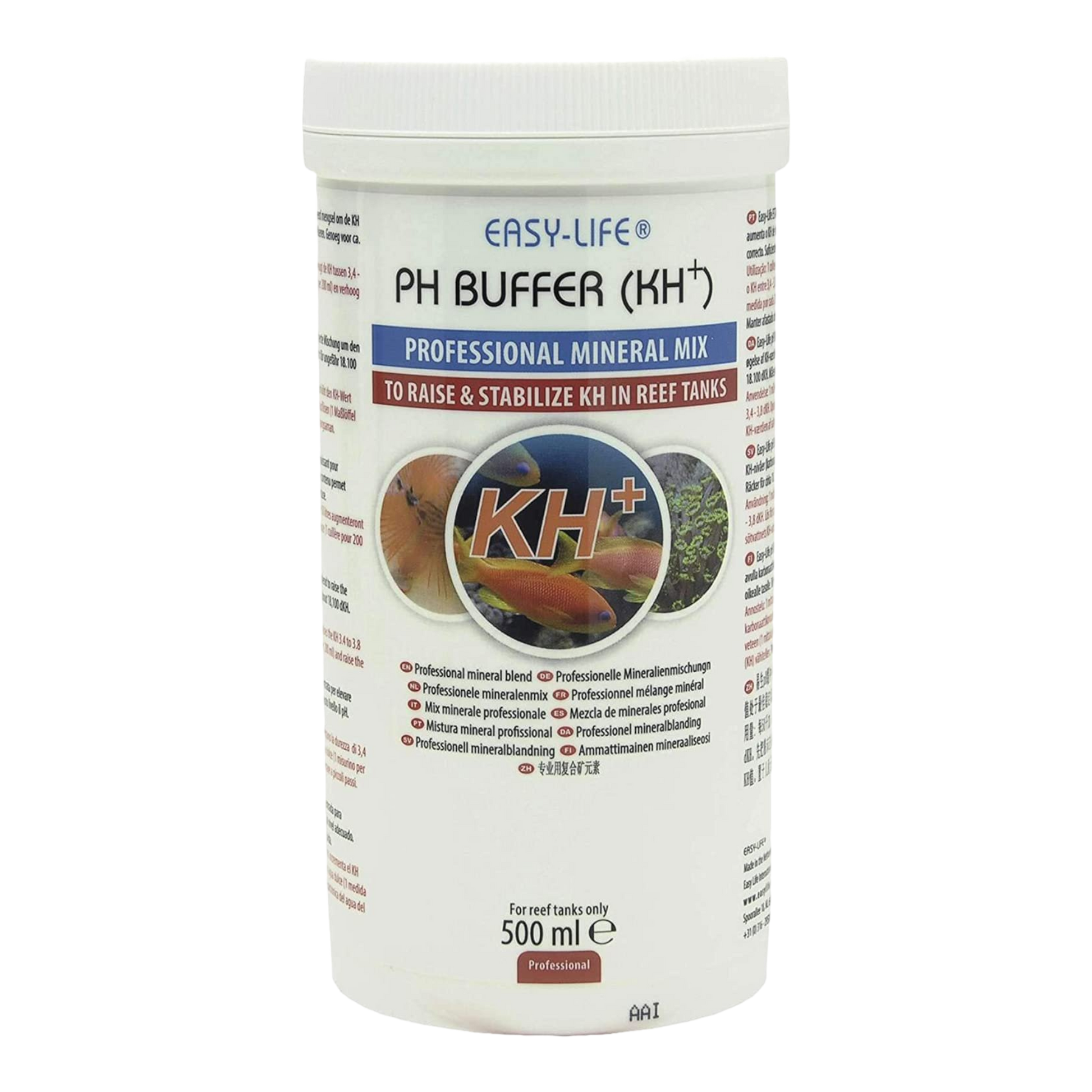  Easy-Life PH Buffer ist eine kräftige und konzentrierte Mischung um den KH-Wert zu erhöhen und den pH-Wert zu puffern. Der Packungsinhalt von 500 ml ist ausreichend für ungefähr 18.100 dKH.