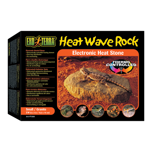 Heat Wave Rock  Die Wüsten-Substratheizung simuliert durch die Sonne aufgeheizte Sandbetten in der Wüste. Die Anzahl der Stunden pro Tag und die Kraft der Sonne in diesen Regionen kann äußerst heiße Oberflächen erzeugen.