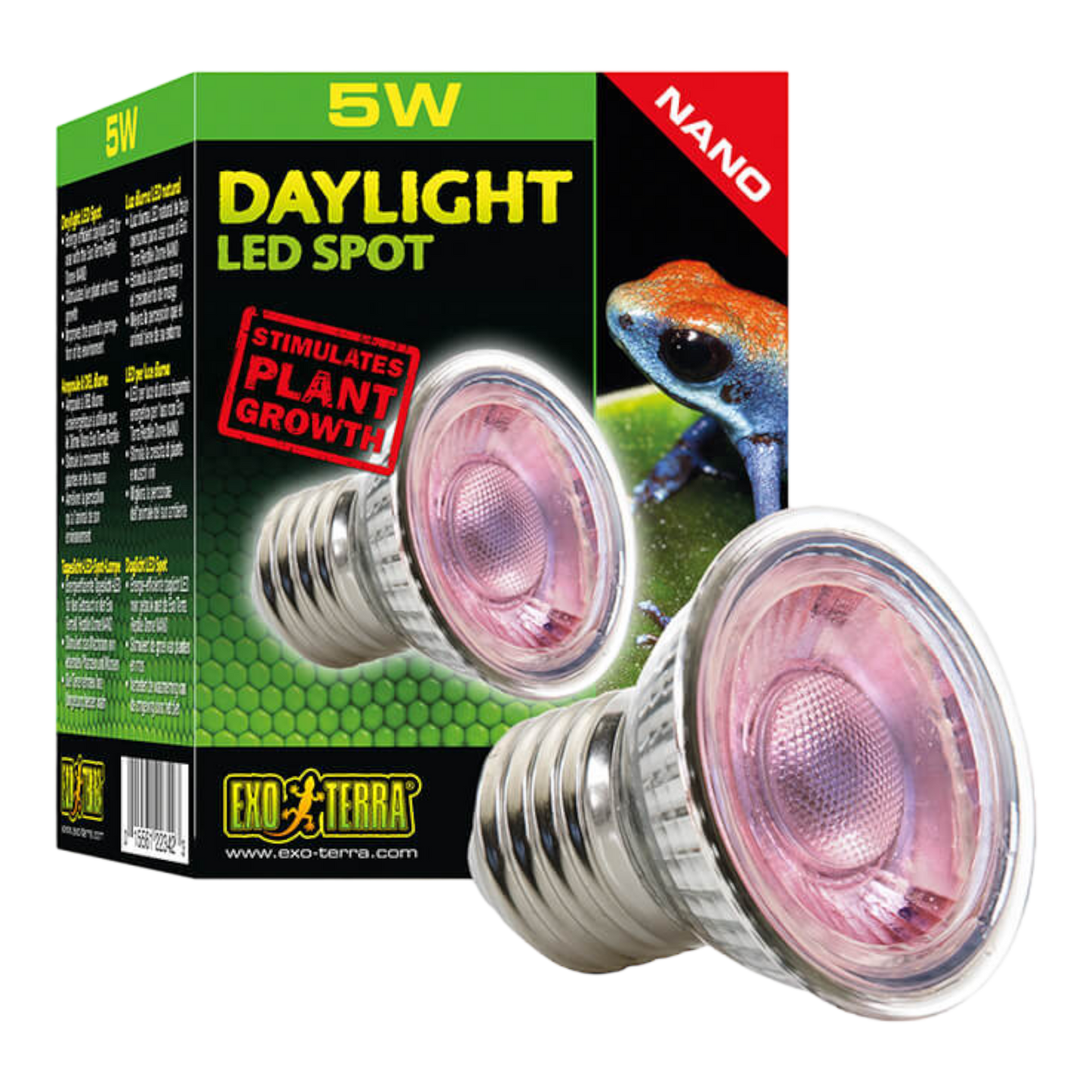 Exo Terra Daylight LED Spot NANO  ist eine energieeffiziente Tageslicht-LED-Lampe, die in Nano- und Mini-Terrarien für tolle Lichtverhältnisse sorgt und dabei hohe Mengen an sichtbarem Licht ausstrahlt.