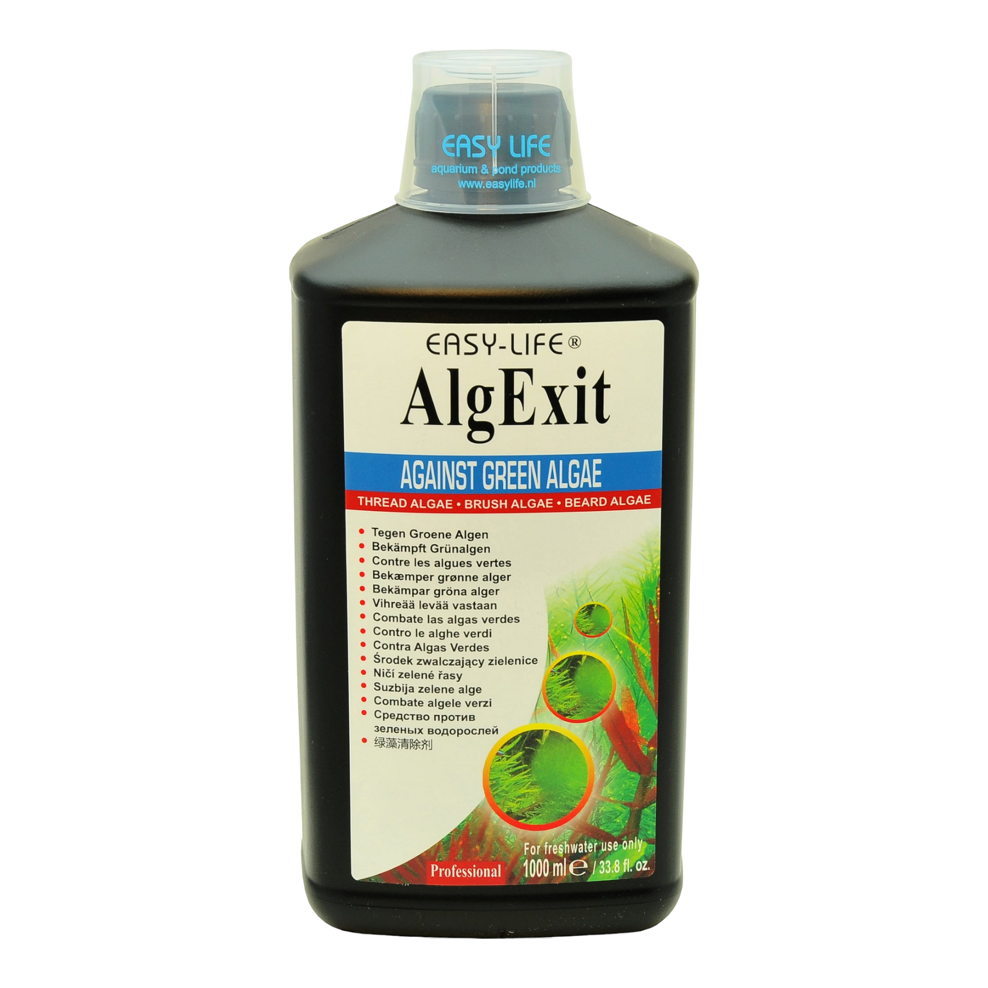 ALGEXIT  ist ein sicheres und wirksames Mittel, um die überwiegende Mehrheit der Algenarten im Süßwasseraquarium zu bekämpfen.