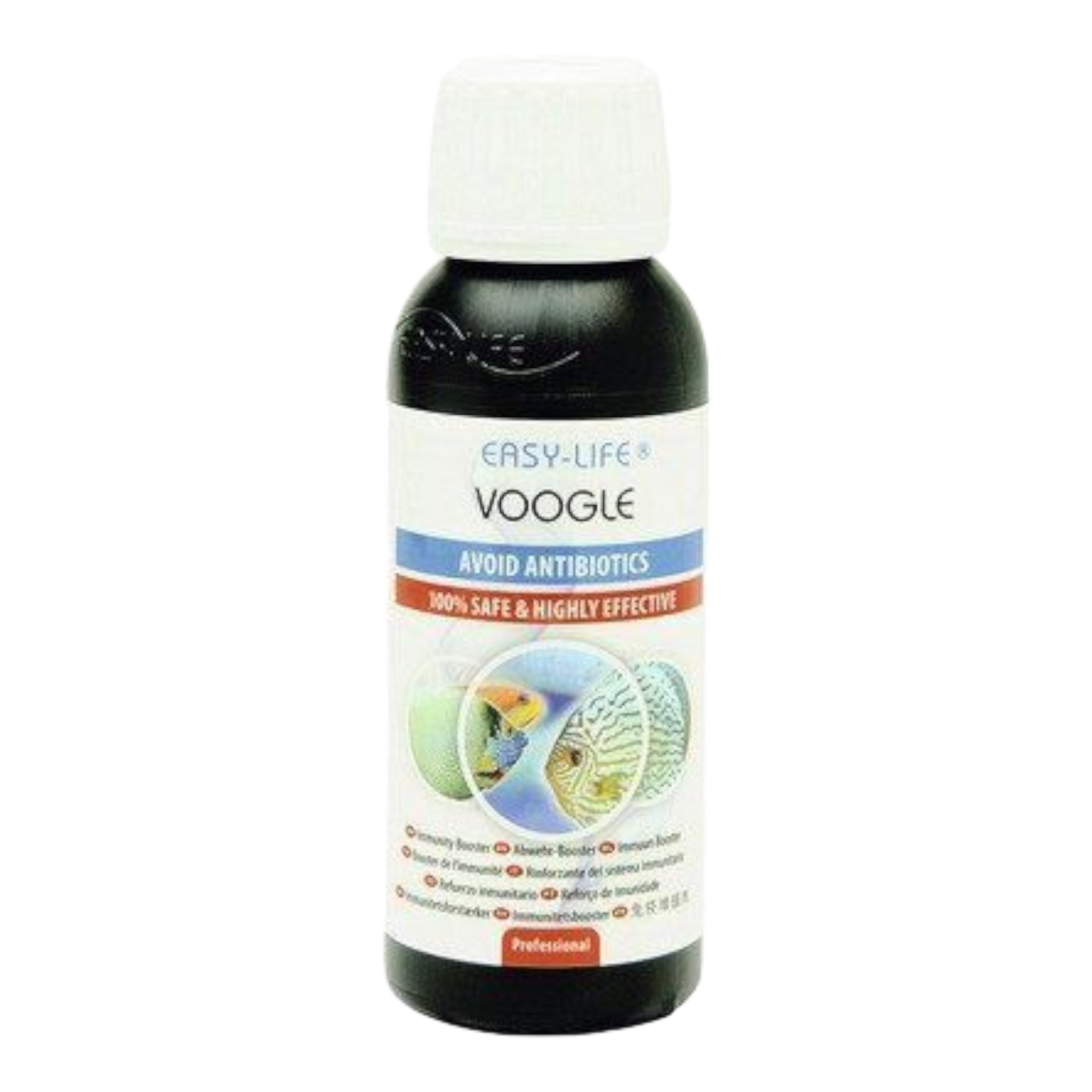 Voogle ist ein innovatives Mittel  das die Gesundheit von Fischen unterstützt und das Immunsystem stärkt. Die Verwendung von Voogle beschränkt die Anwendung von Antibiotika auf ein Minimum. Das natürliche Immunsystem wird angeregt, und damit sind die Fische in der Lage, sich selbst besser gegen Krankheiten zu schützen.