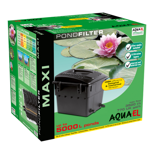 Aquael Maxi Teichfilter – Kristallklares Wasser für gesunde Teiche bis 5.000 Liter - AQUAWORLD.AT